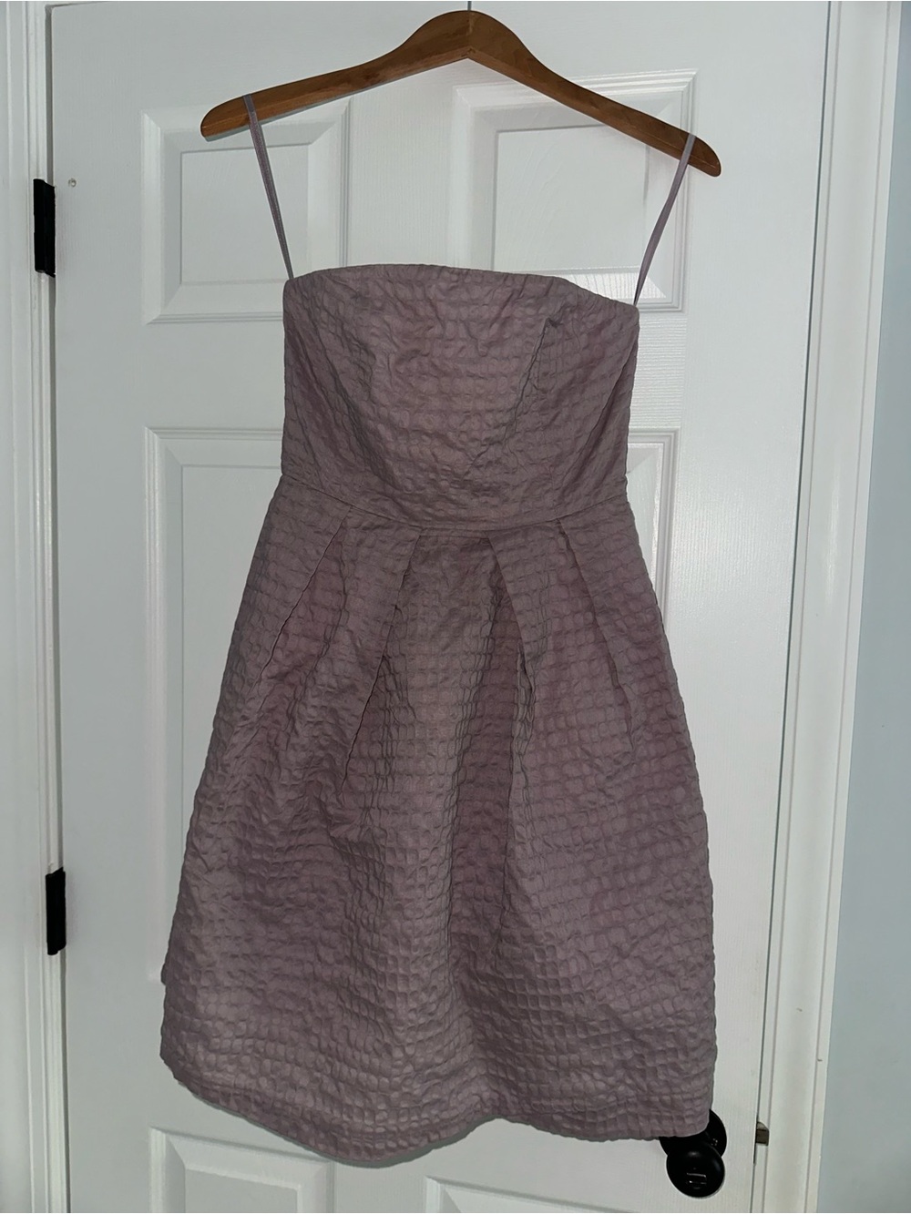 J. Crew Mauve Strapless Textured A-Line Dress, size 2